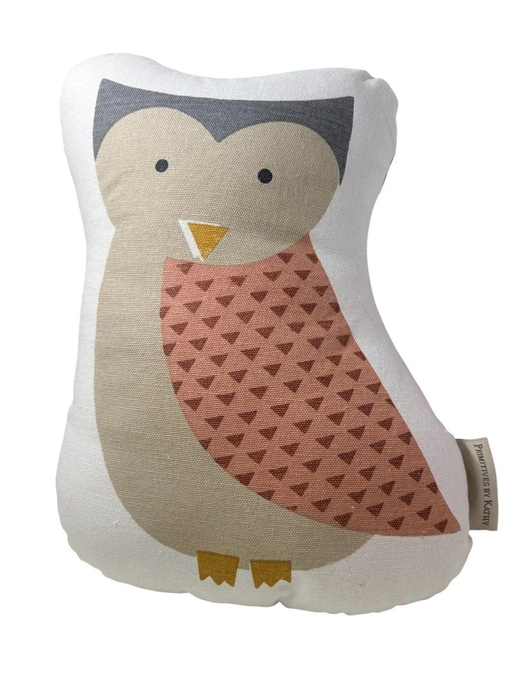 Primitives By Kathy Owl Shaped Decorative Pillow Shabby Chic Baby Room Like NEW